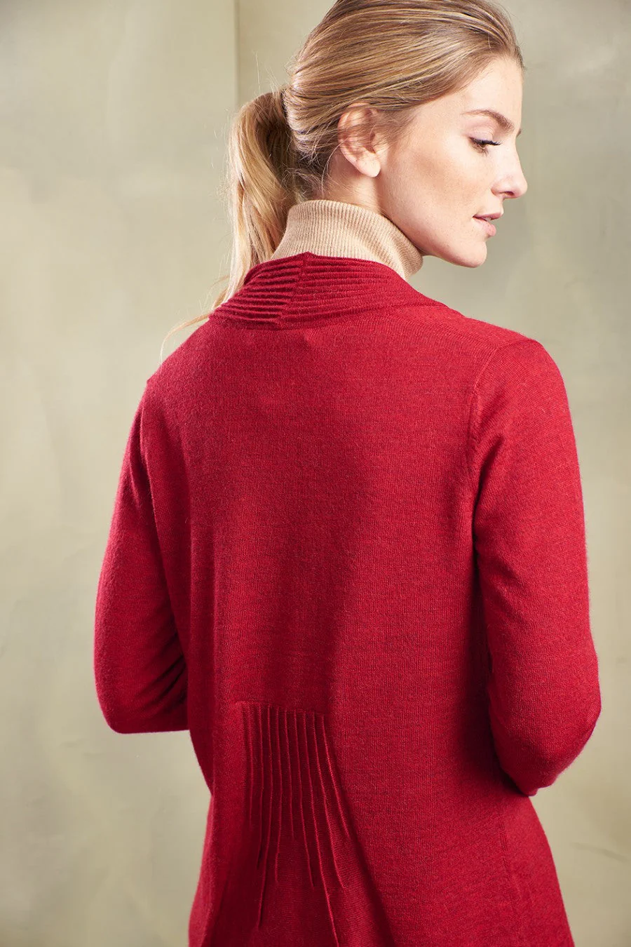 Kayla Cardigan Royal Alpaca Color Rosso - Image 2