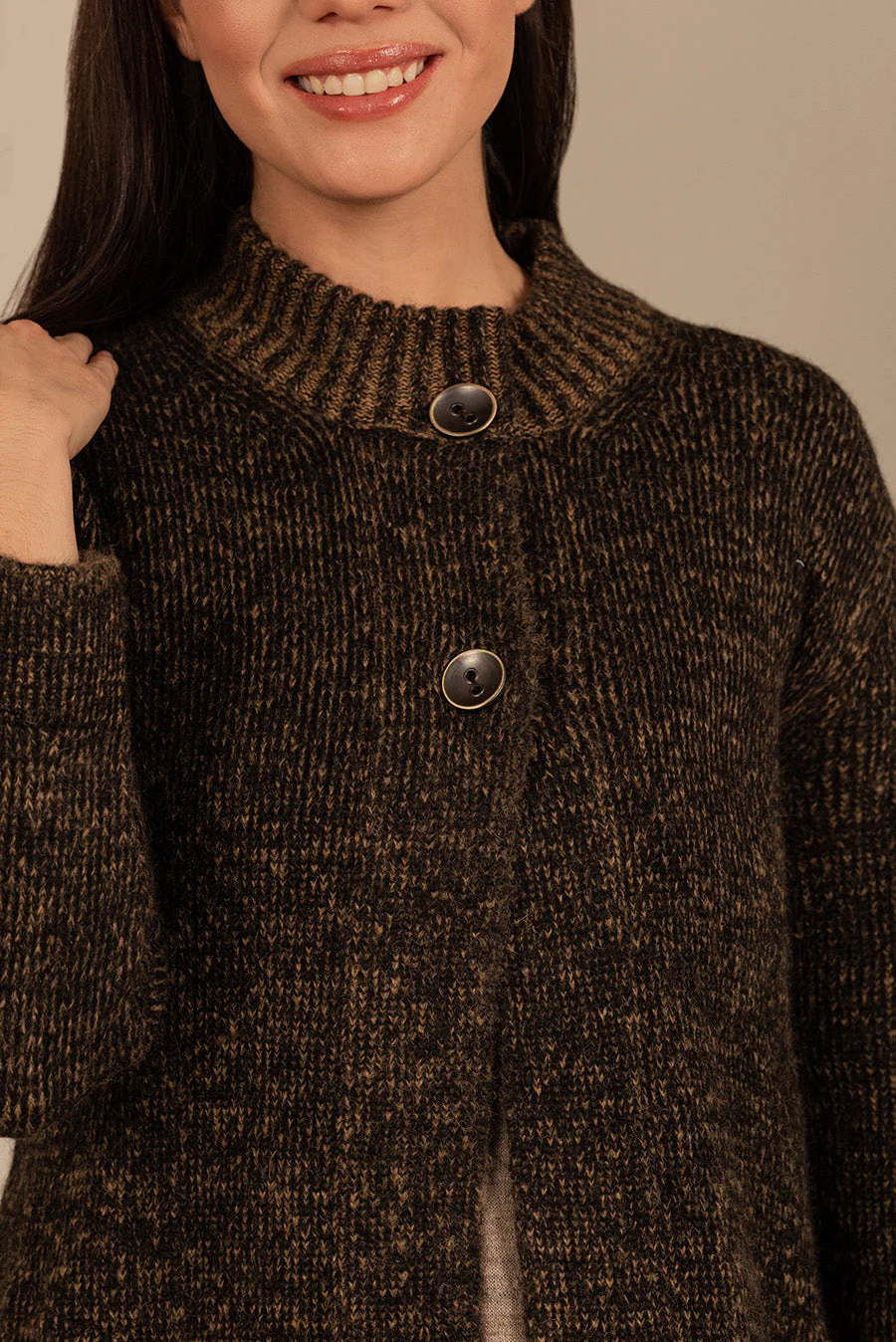 Upside Cardigan Baby Alpaca & Silk Color Black - Image 4