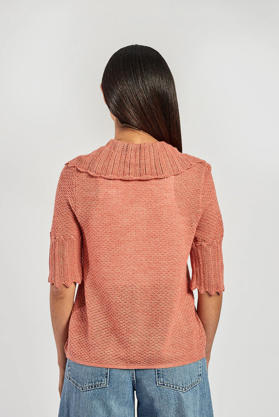 Viviana Cardigan Baby Alpaca Color Aragosta - Image 3