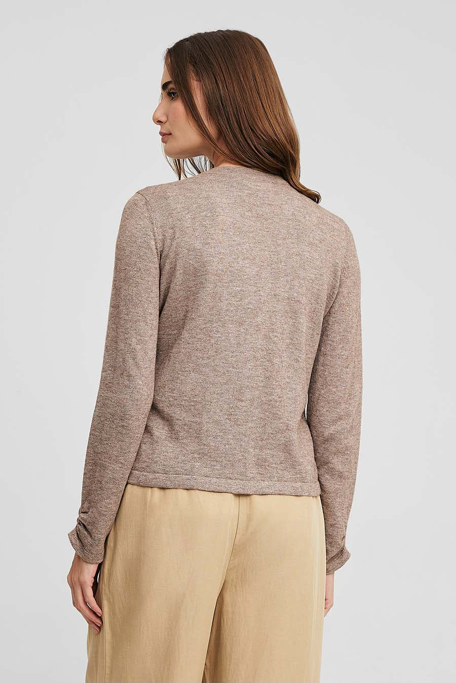 Wanderers Cardigan Cotton & Baby Alpaca Color Beige - Image 3