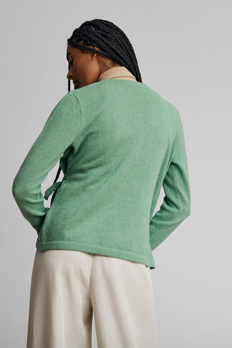 Weekend Cardigan Baby Alpaca Color Basil - Image 3
