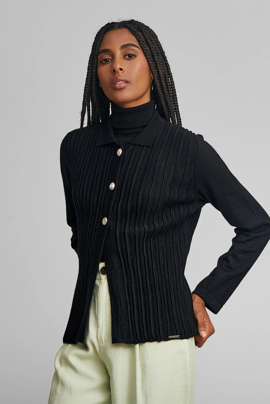 Wish Cardigan Baby Alpaca Color Black - Image 2