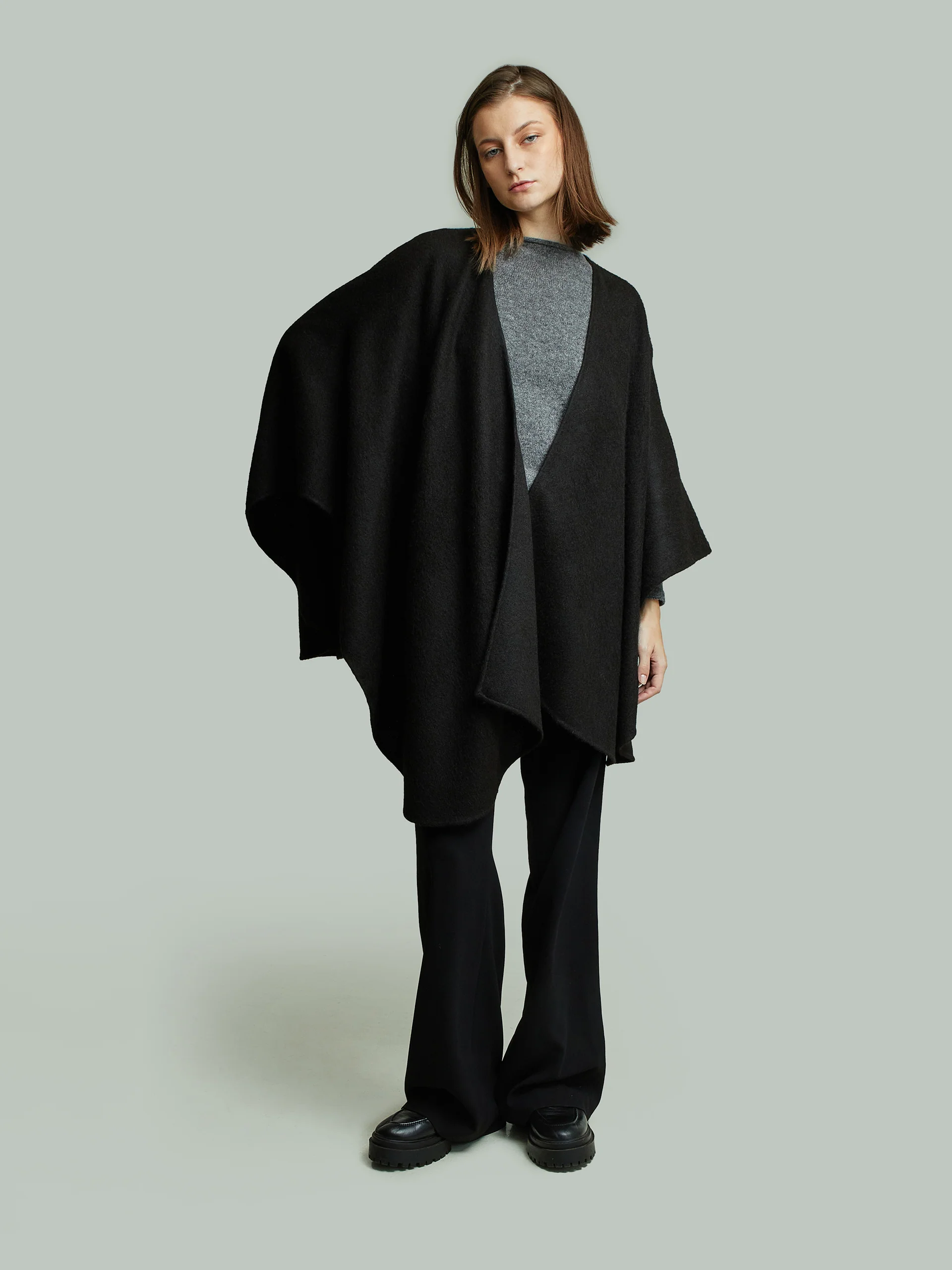 Baby Cape Baby Alpaca Black Color Black - Image 4