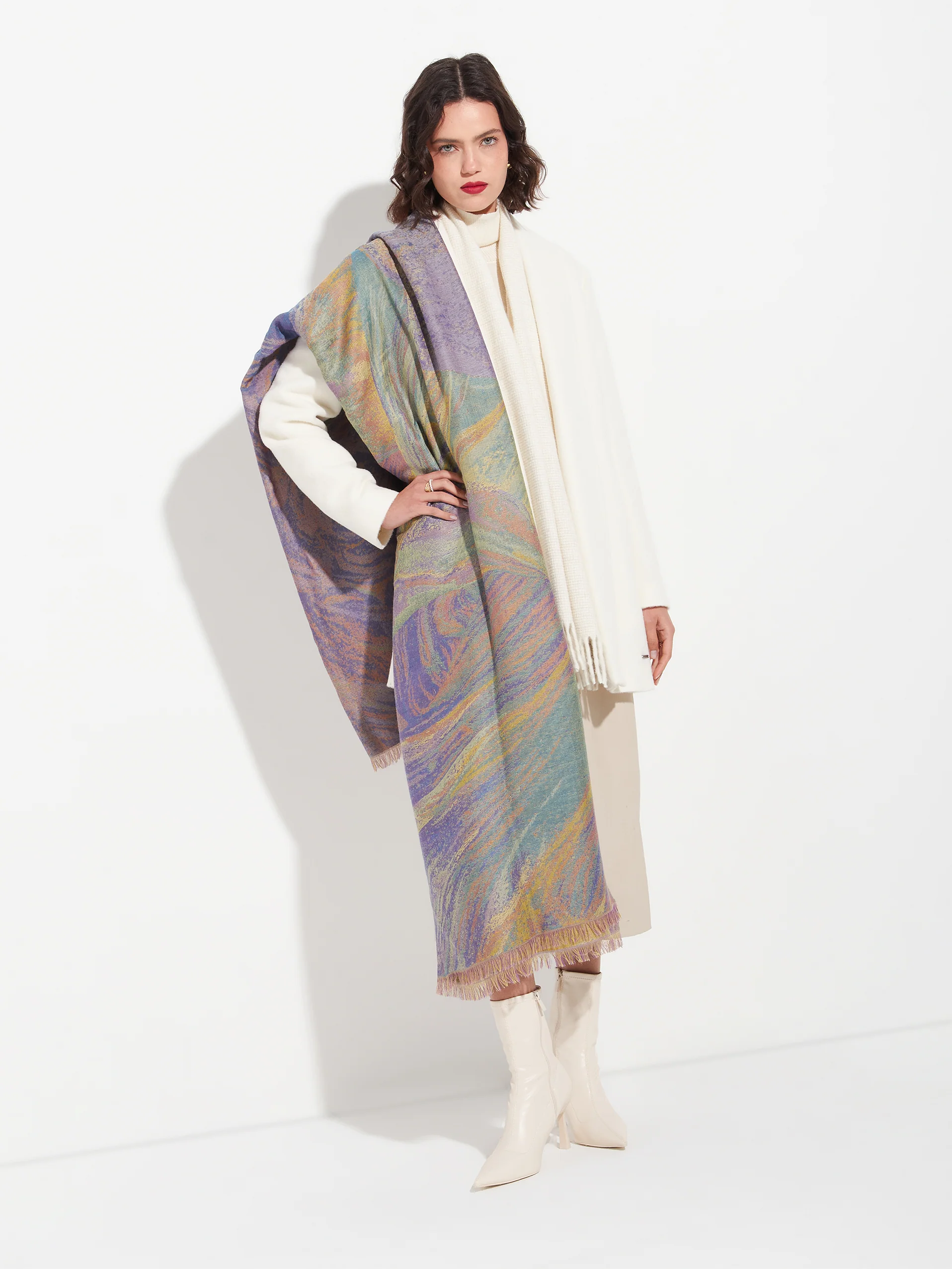Capilla De Marmol Shawl Royal Alpaca And Silk Color Multicolor - Image 3