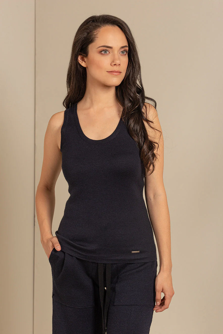 Uliva Vest Cotton & Baby Alpaca Color Golondrina