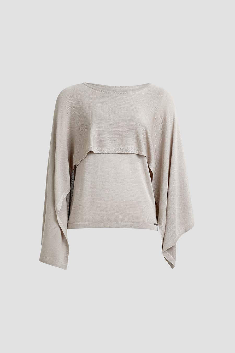 Waterfall Vest Silk Color Beige