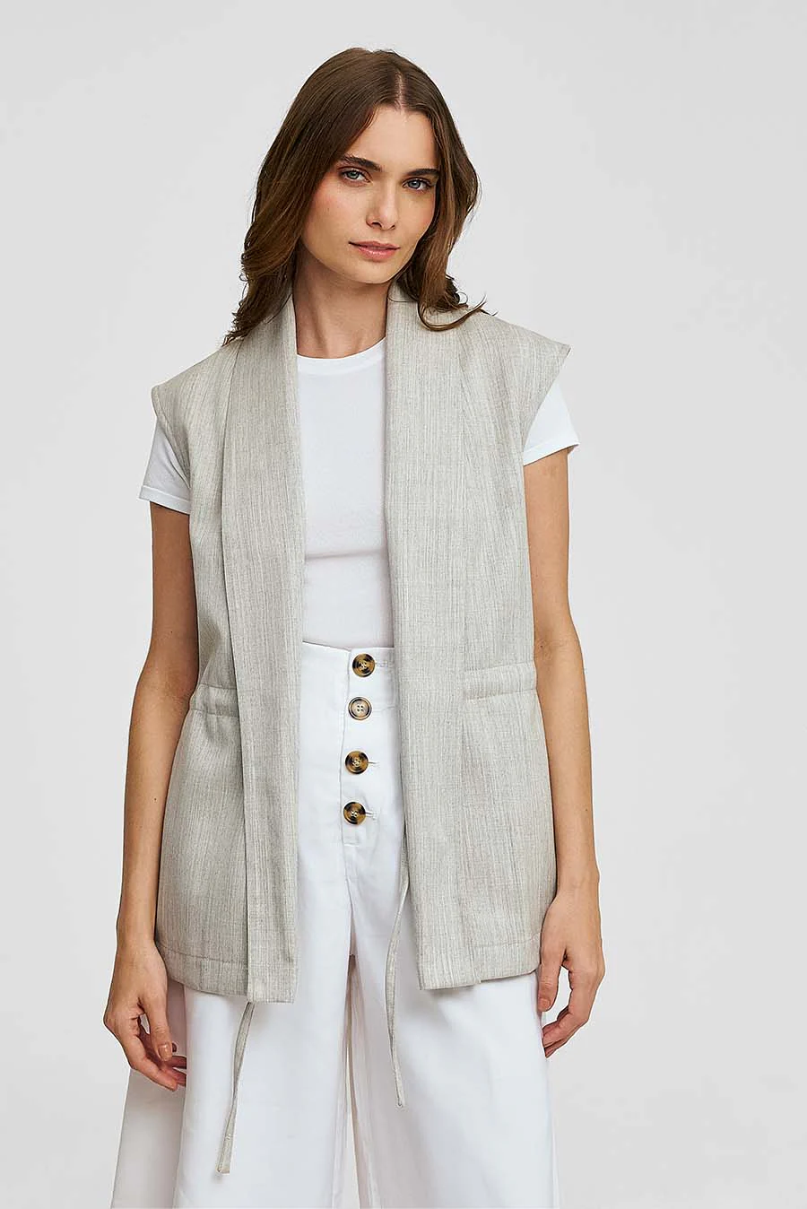 Woodland Vest Lana & Baby Alpaca Color Grey - Image 2