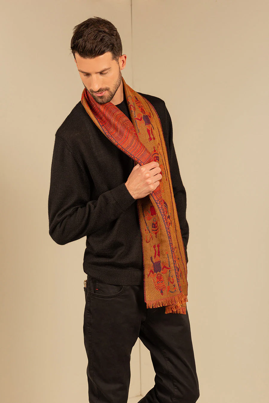 Nazca - 15 Scarf Baby Alpaca Color Red - Image 10