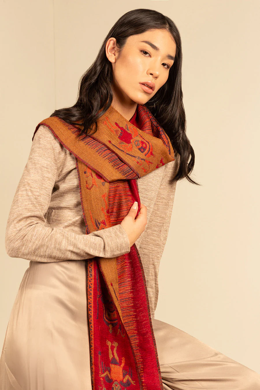 Nazca - 15 Scarf Baby Alpaca Color Red - Image 6