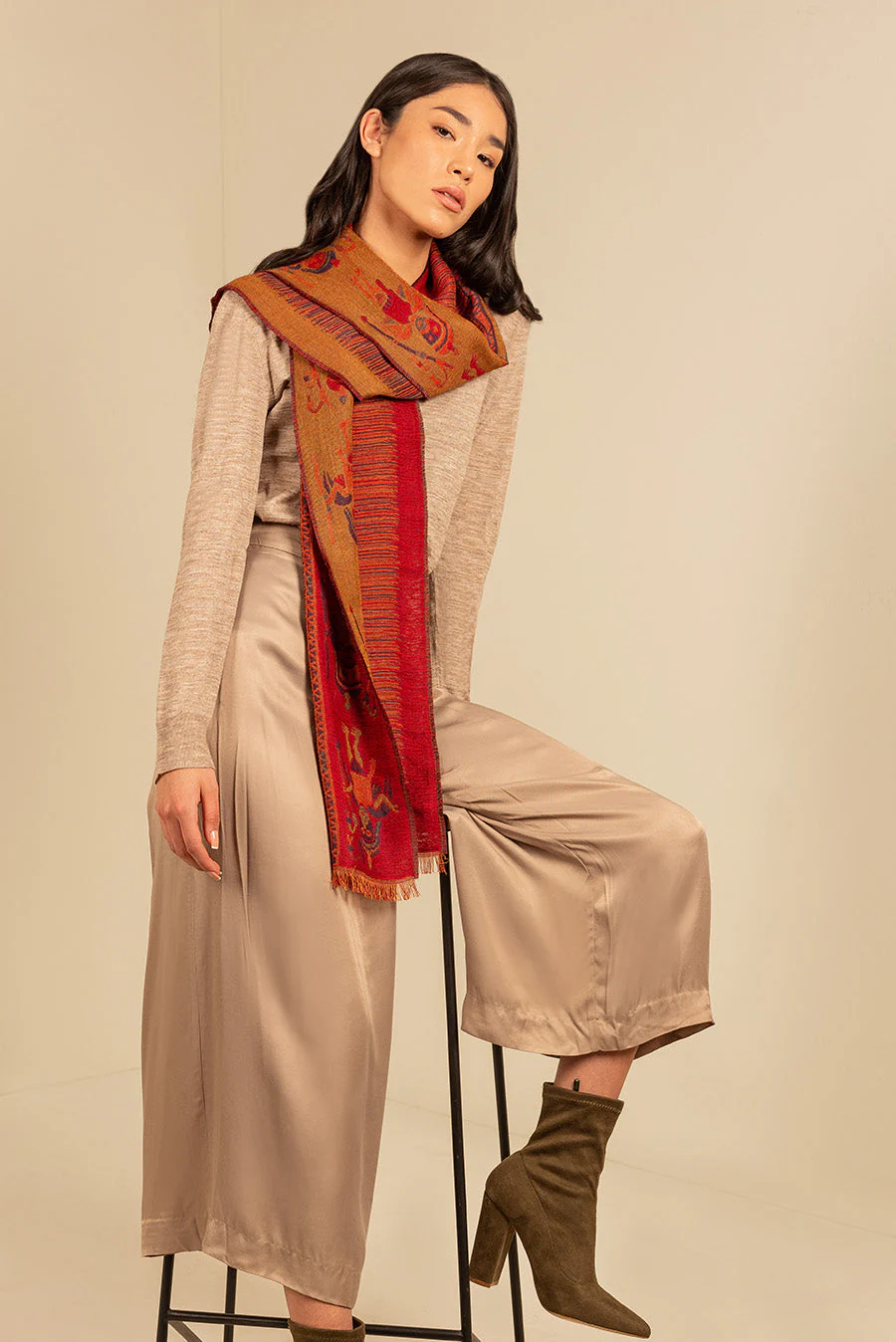 Nazca - 15 Scarf Baby Alpaca Color Red - Image 7