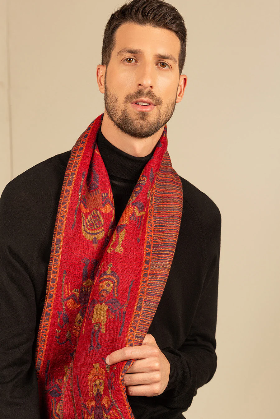 Nazca - 15 Scarf Baby Alpaca Color Red - Image 8