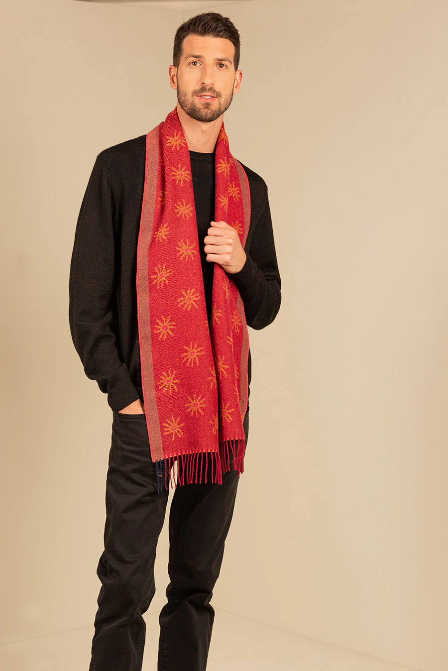 Nazca - 18 Scarf Baby Alpaca Color Red - Image 11