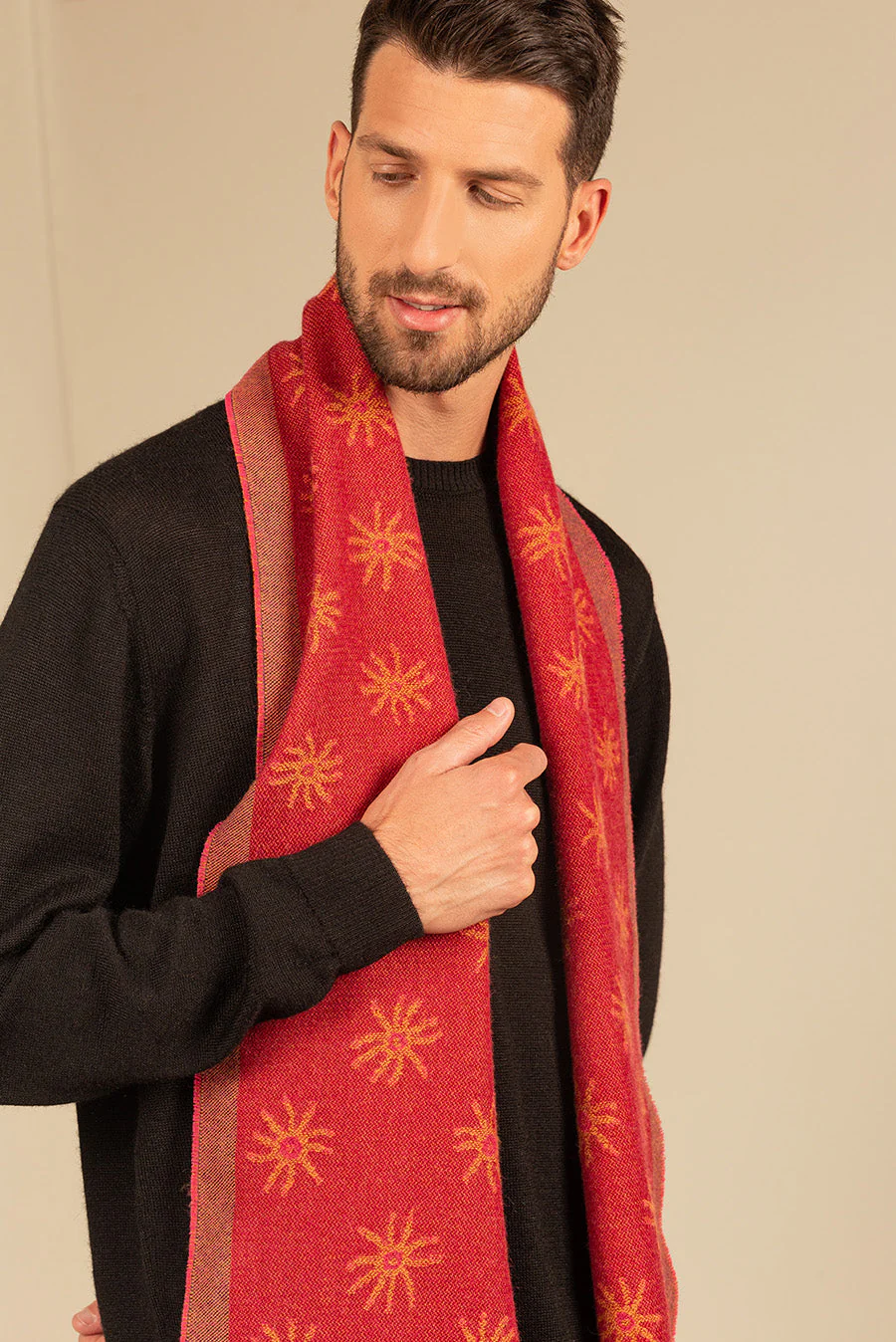Nazca - 18 Scarf Baby Alpaca Color Red - Image 12
