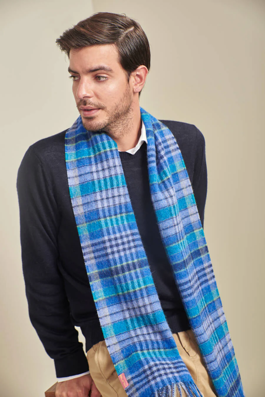 Sari Scarf Baby Alpaca Color Blue - Image 4