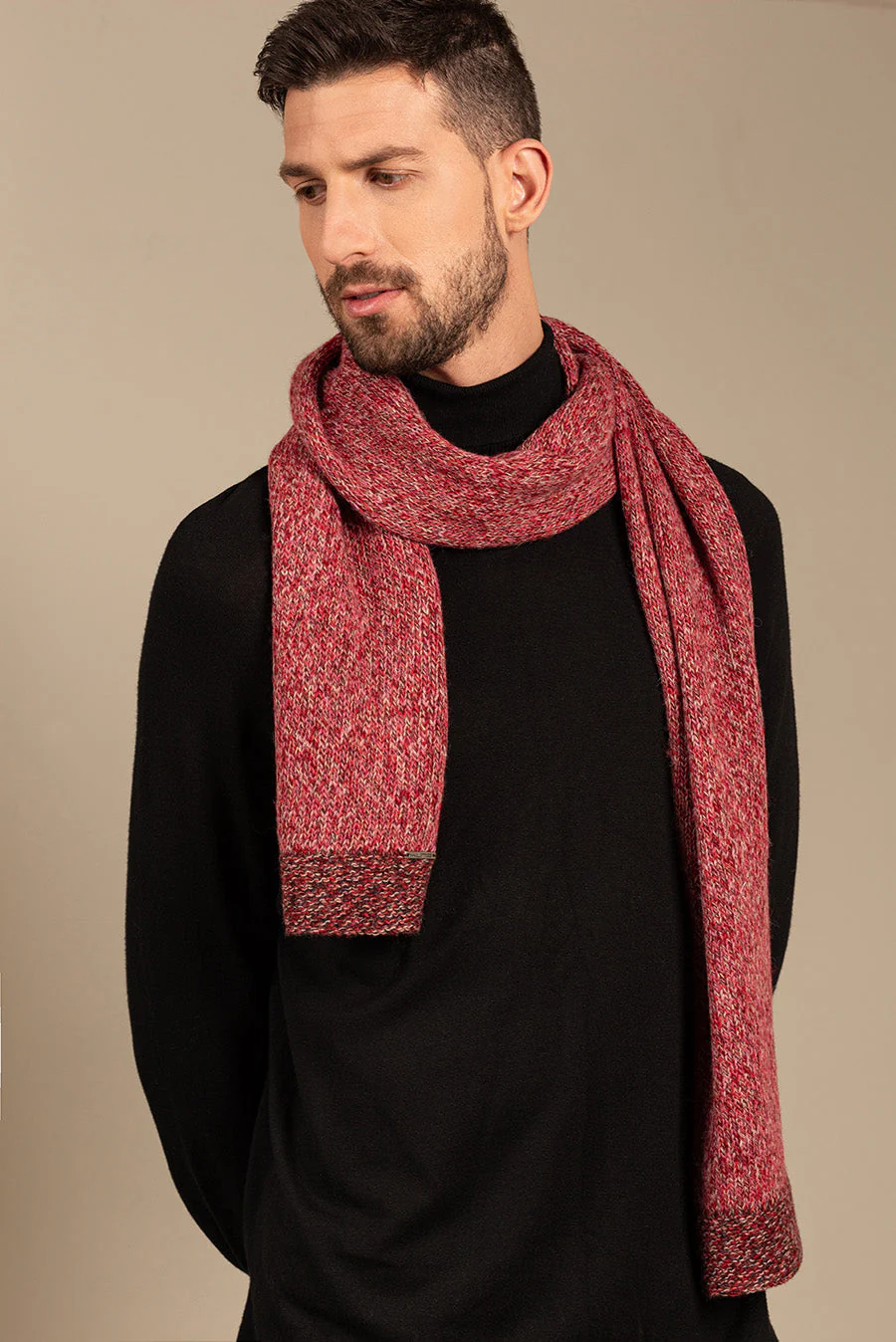 Undo Scarf Baby Alpaca Color Pinot & Rosered - Image 5