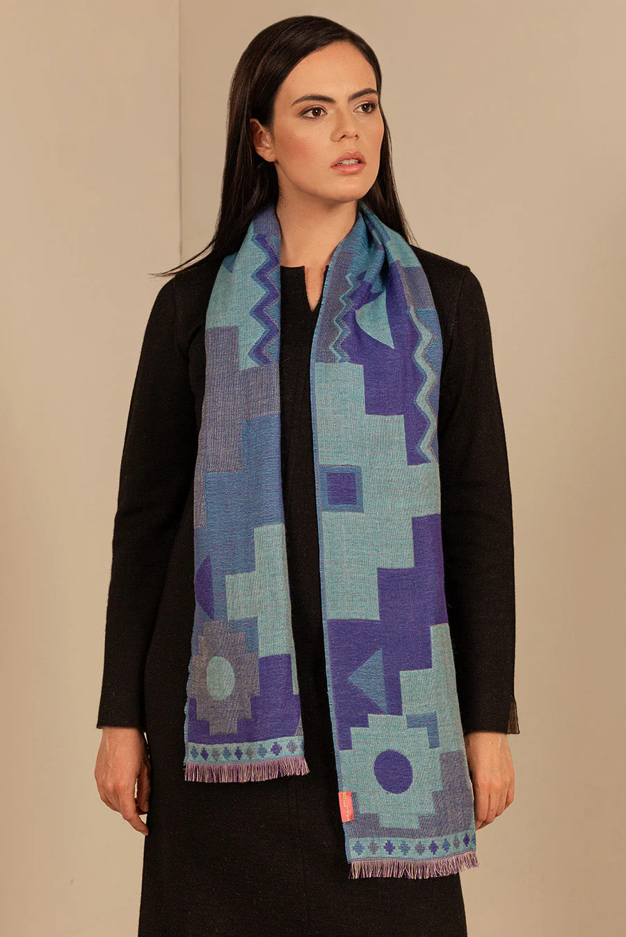 Unlike Scarf Baby Alpaca Color Blue