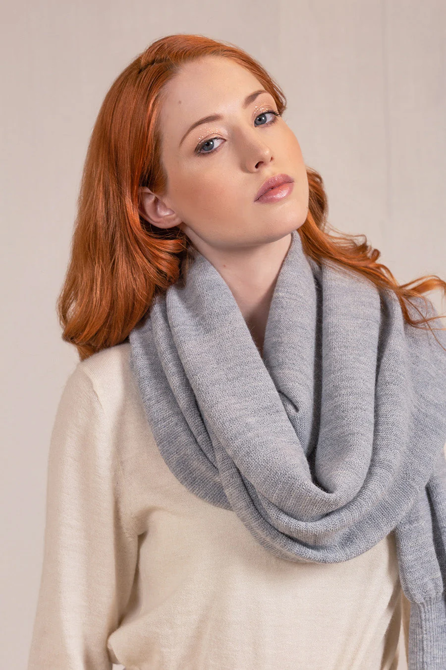 Varsity Scarf Baby Alpaca Color Pietra - Image 3