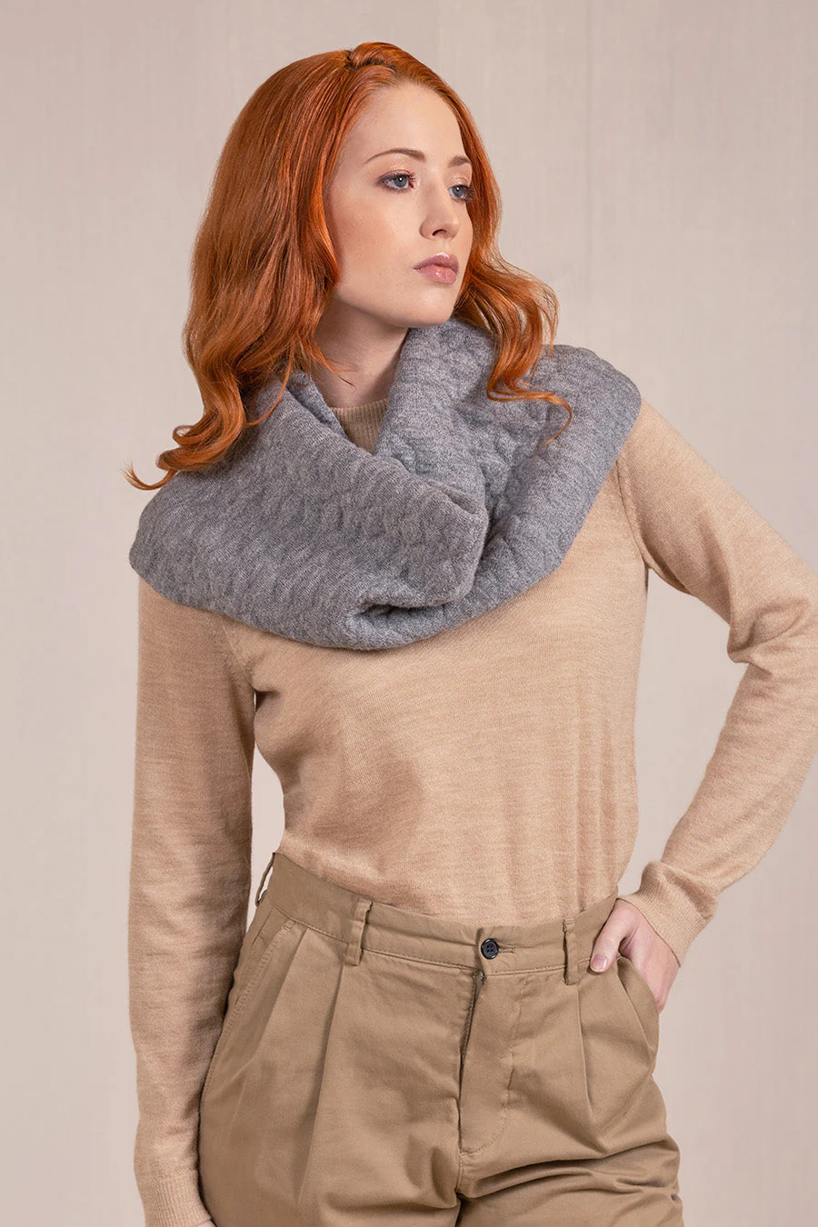 Varsovia Scarf Baby Alpaca & Cotton Color Smoke