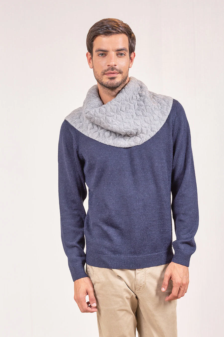 Varsovia Scarf Baby Alpaca & Cotton Color Smoke - Image 4