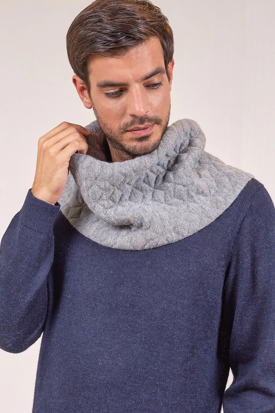 Varsovia Scarf Baby Alpaca & Cotton Color Smoke - Image 5