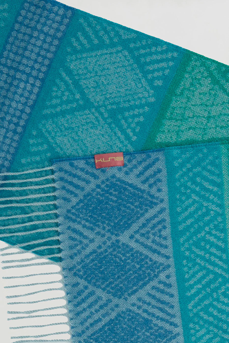 Walid Scarf Baby Alpaca Color Blue & Verde - Image 6