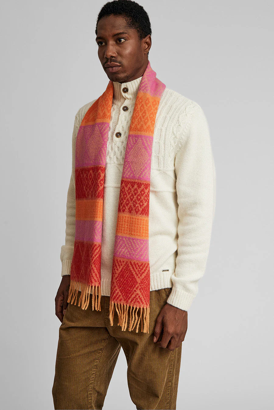 Walid Scarf Baby Alpaca Color Fucsia & Naranja - Image 4
