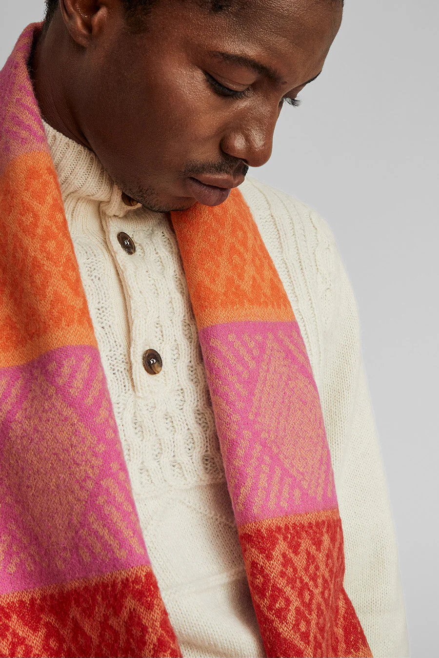 Walid Scarf Baby Alpaca Color Fucsia & Naranja - Image 5