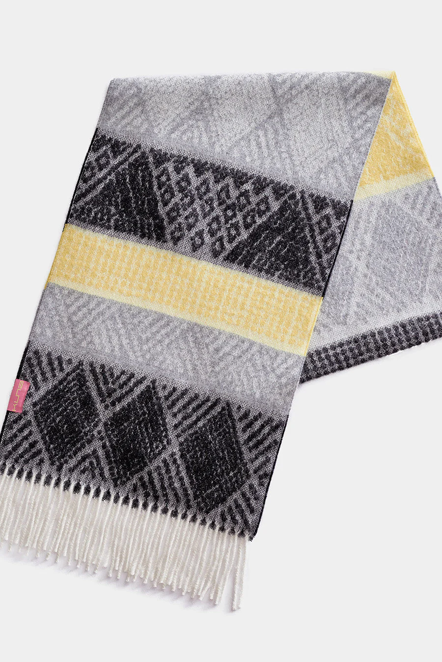 Walid Scarf Baby Alpaca Color Grey & Amarillo - Image 2