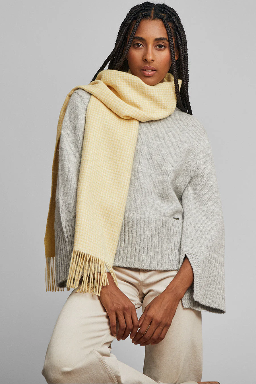 Was Scarf Baby Alpaca Color Amarillo Mantequilla