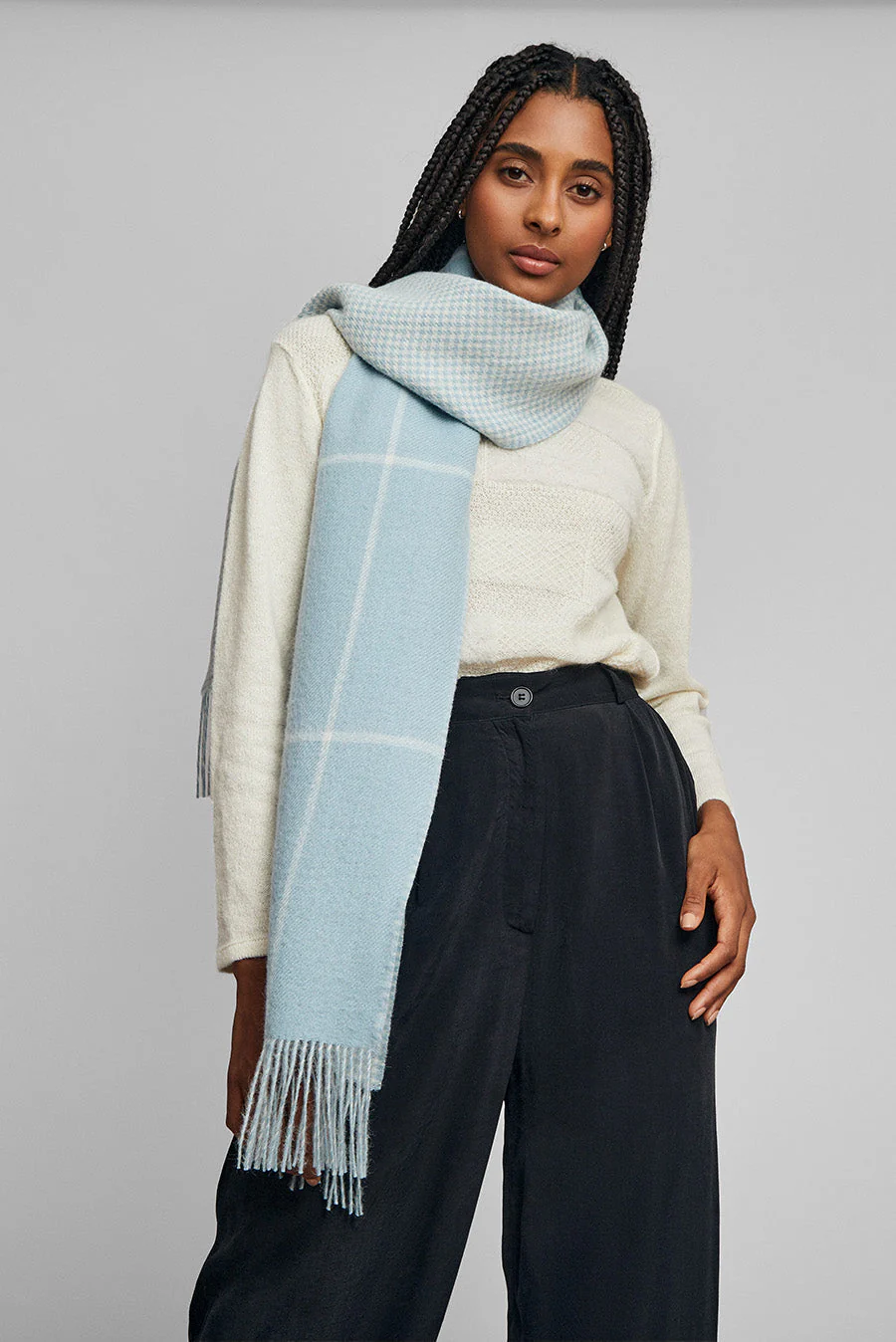 Was Scarf Baby Alpaca Color Baby Blue