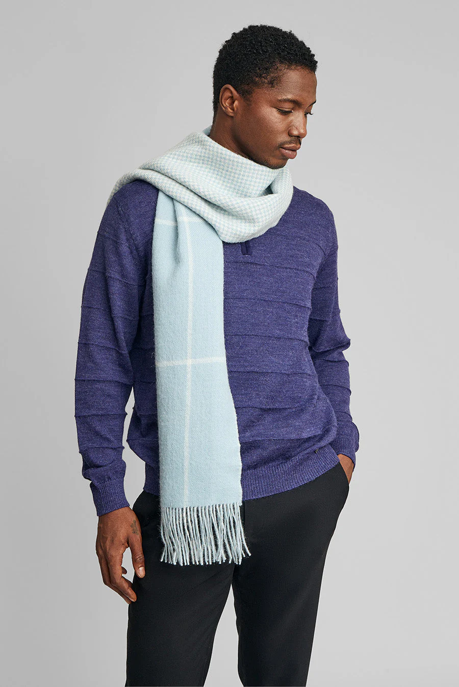 Was Scarf Baby Alpaca Color Baby Blue - Image 3