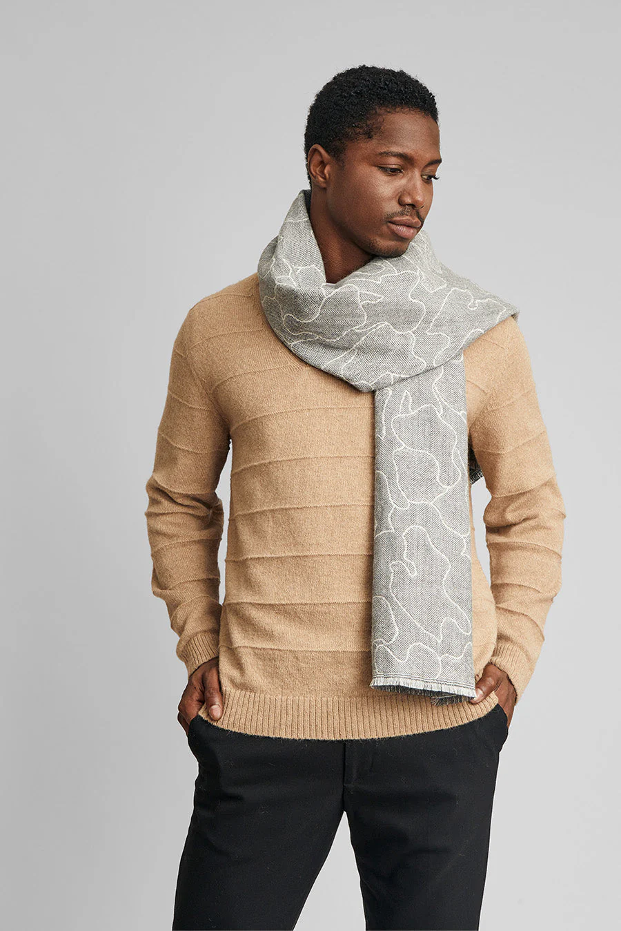 Weibo Scarf Baby Alpaca Color Grey - Image 4