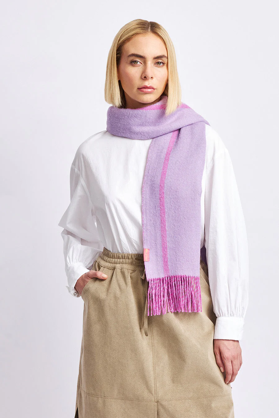 Weinstein Scarf Baby Alpaca Color Fucsia & Lila - Image 11