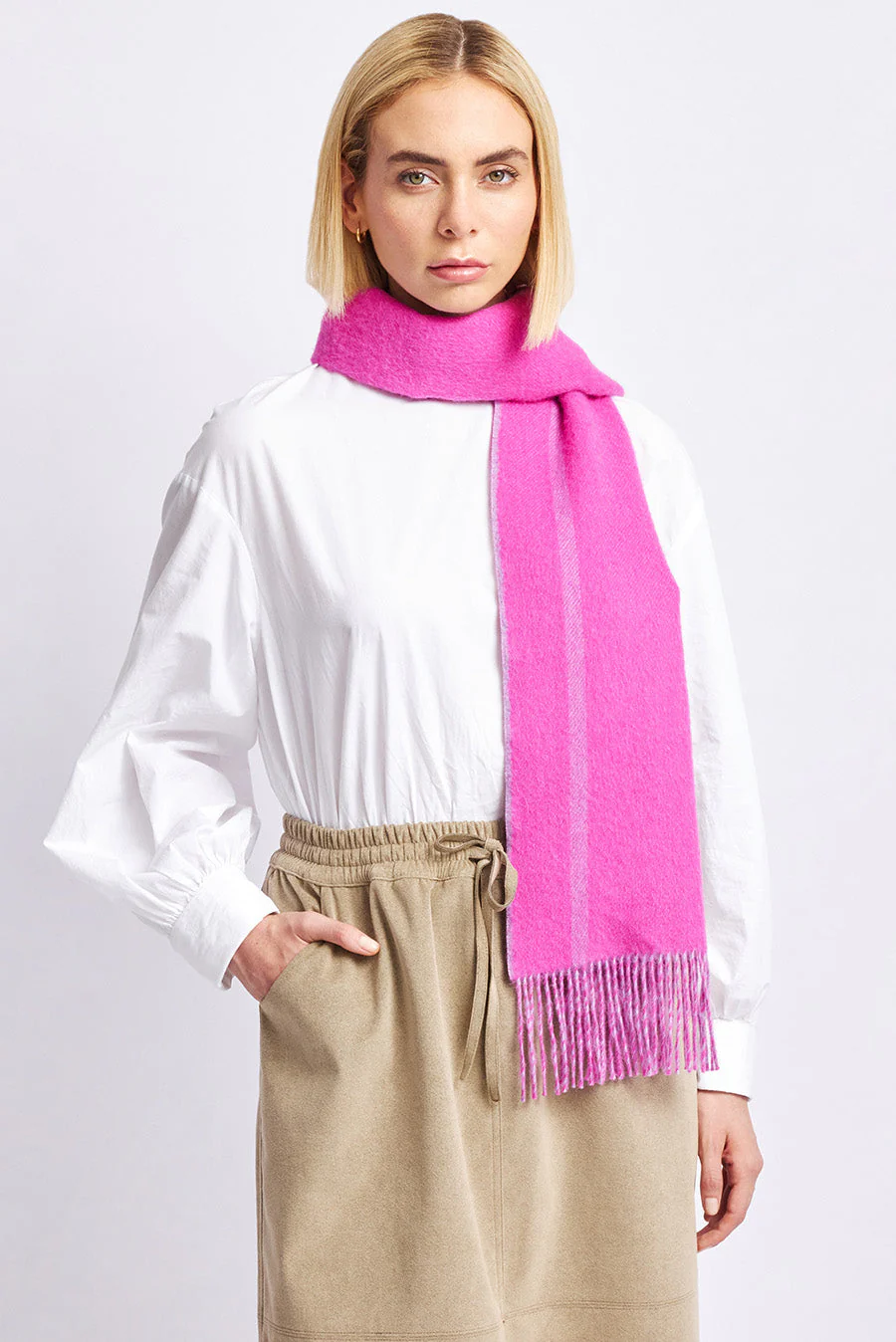 Weinstein Scarf Baby Alpaca Color Fucsia & Lila - Image 5