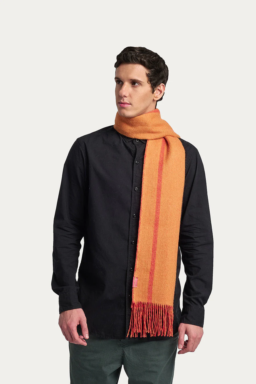 Weinstein Scarf Baby Alpaca Color Red & Melon