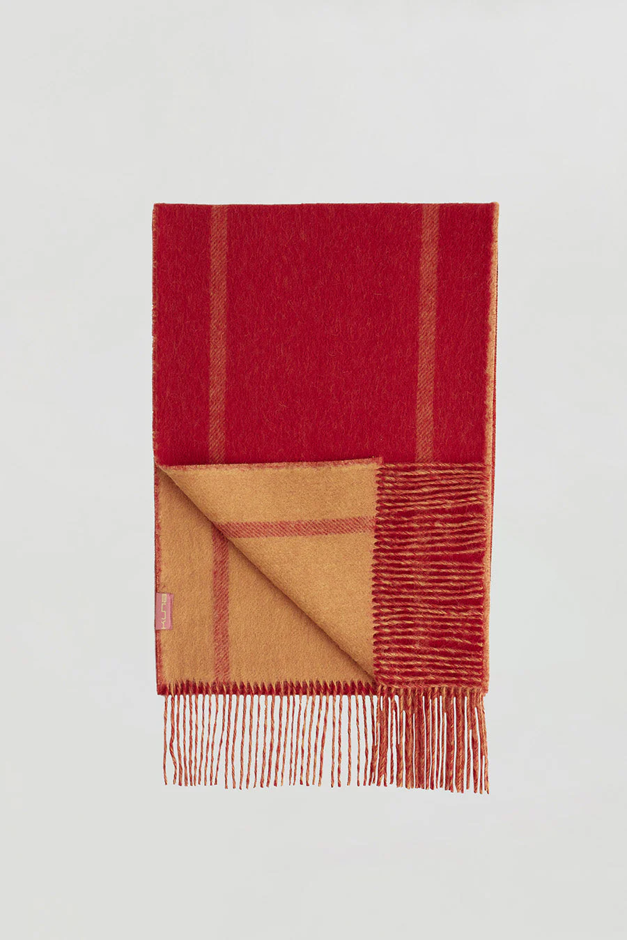 Weinstein Scarf Baby Alpaca Color Red & Melon - Image 2