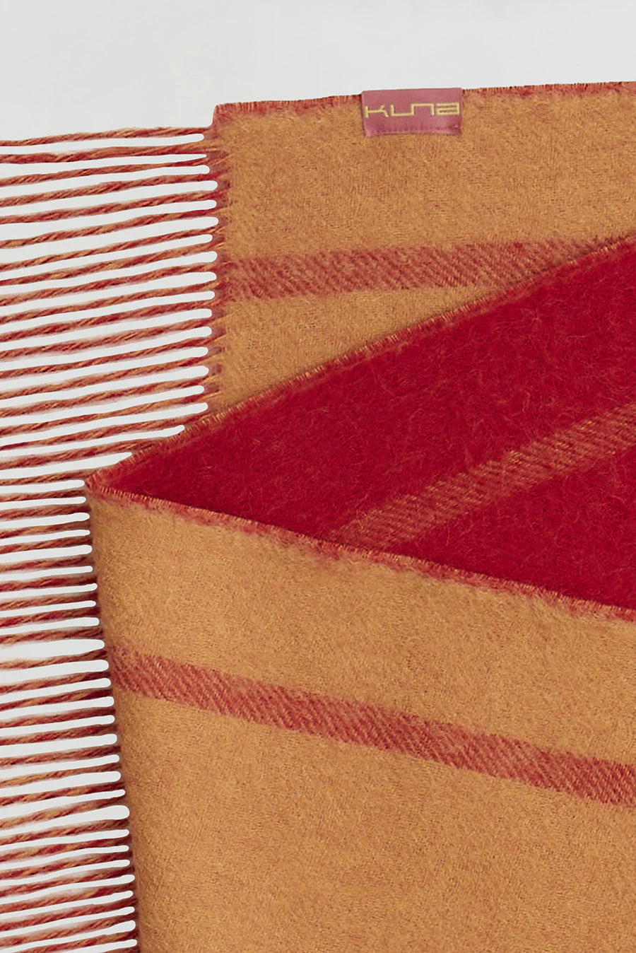 Weinstein Scarf Baby Alpaca Color Red & Melon - Image 4