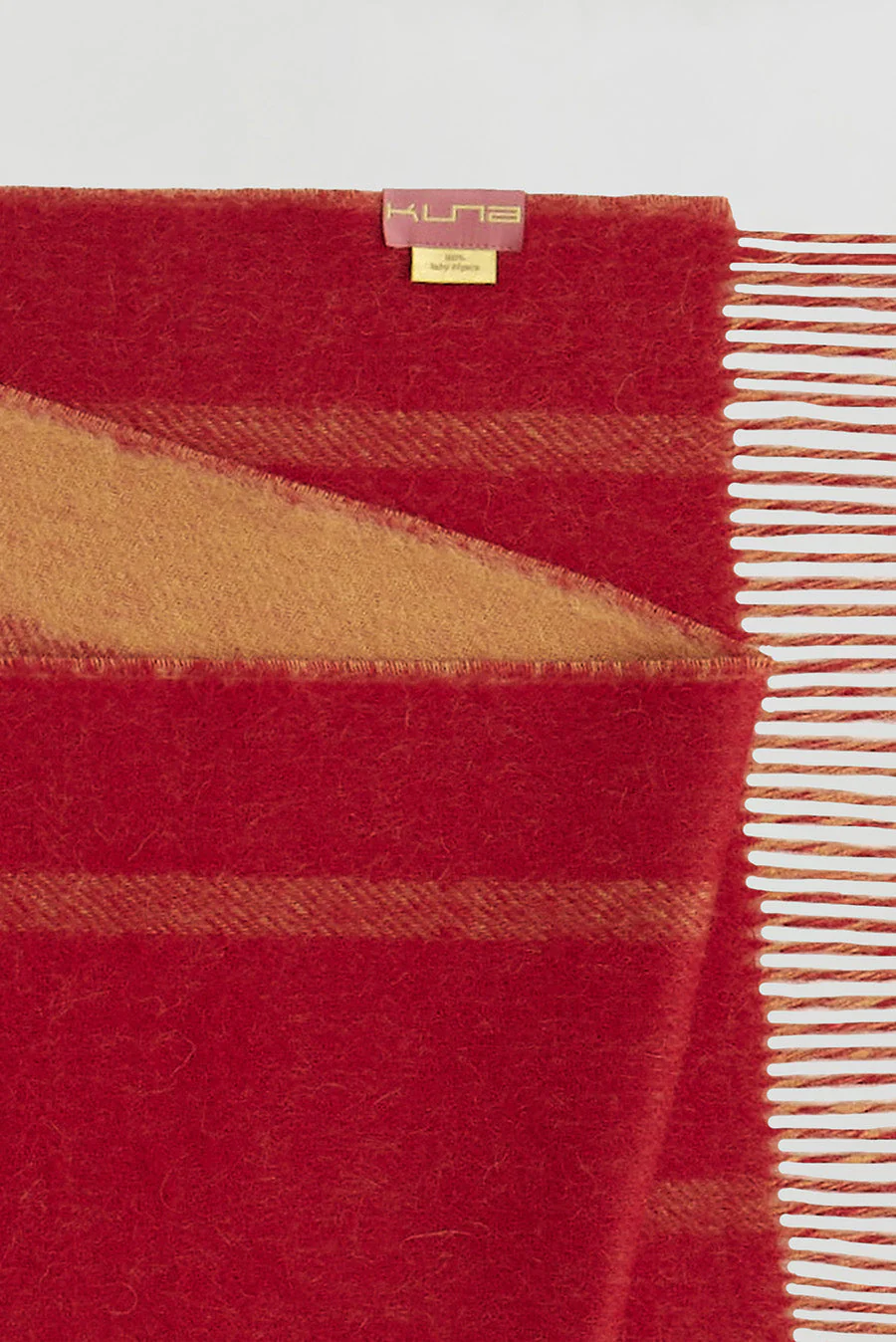 Weinstein Scarf Baby Alpaca Color Red & Melon - Image 9