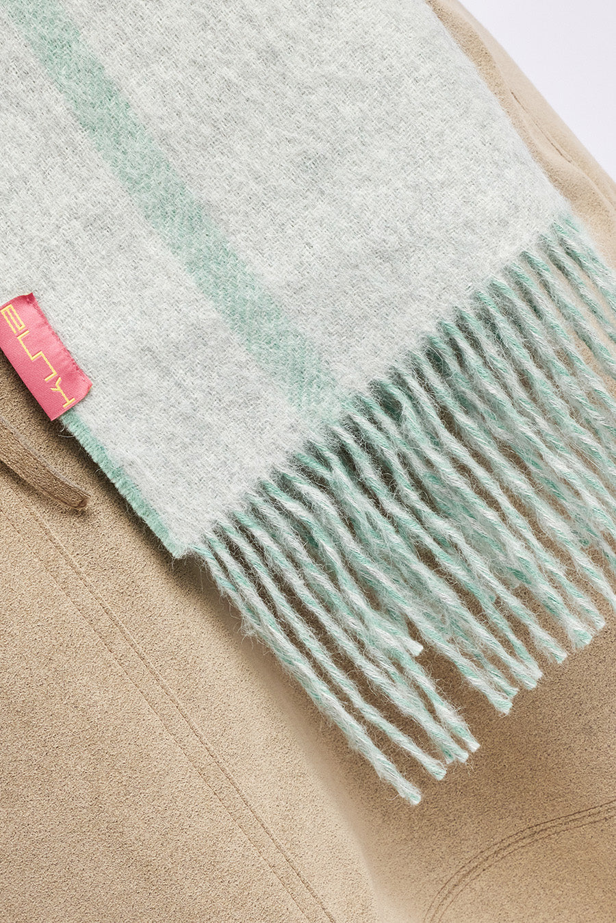 Weinstein Scarf Baby Alpaca Color Verde Agua & Grey Claro - Image 12
