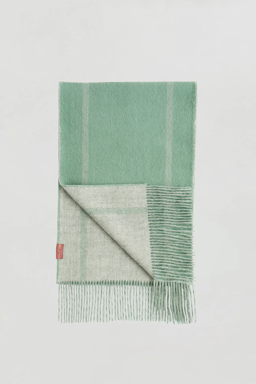 Weinstein Scarf Baby Alpaca Color Verde Agua & Grey Claro - Image 2
