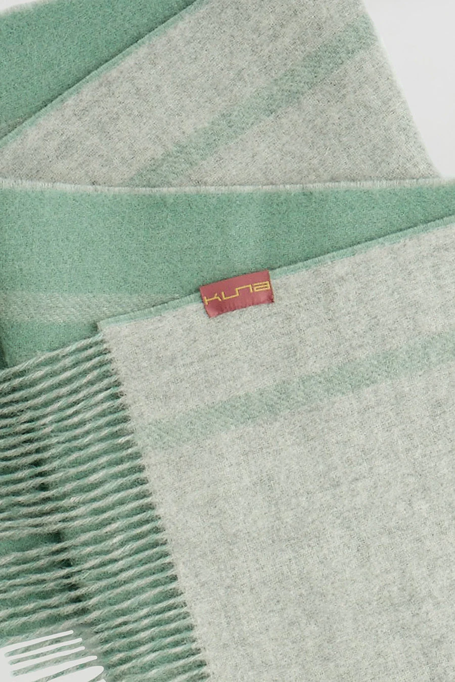 Weinstein Scarf Baby Alpaca Color Verde Agua & Grey Claro - Image 4