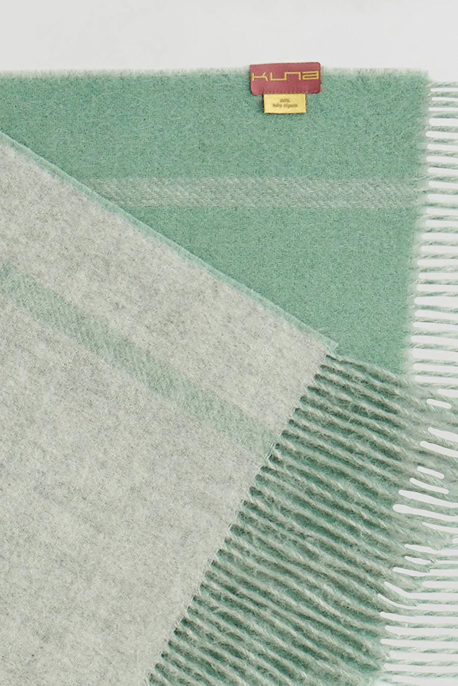 Weinstein Scarf Baby Alpaca Color Verde Agua & Grey Claro - Image 9