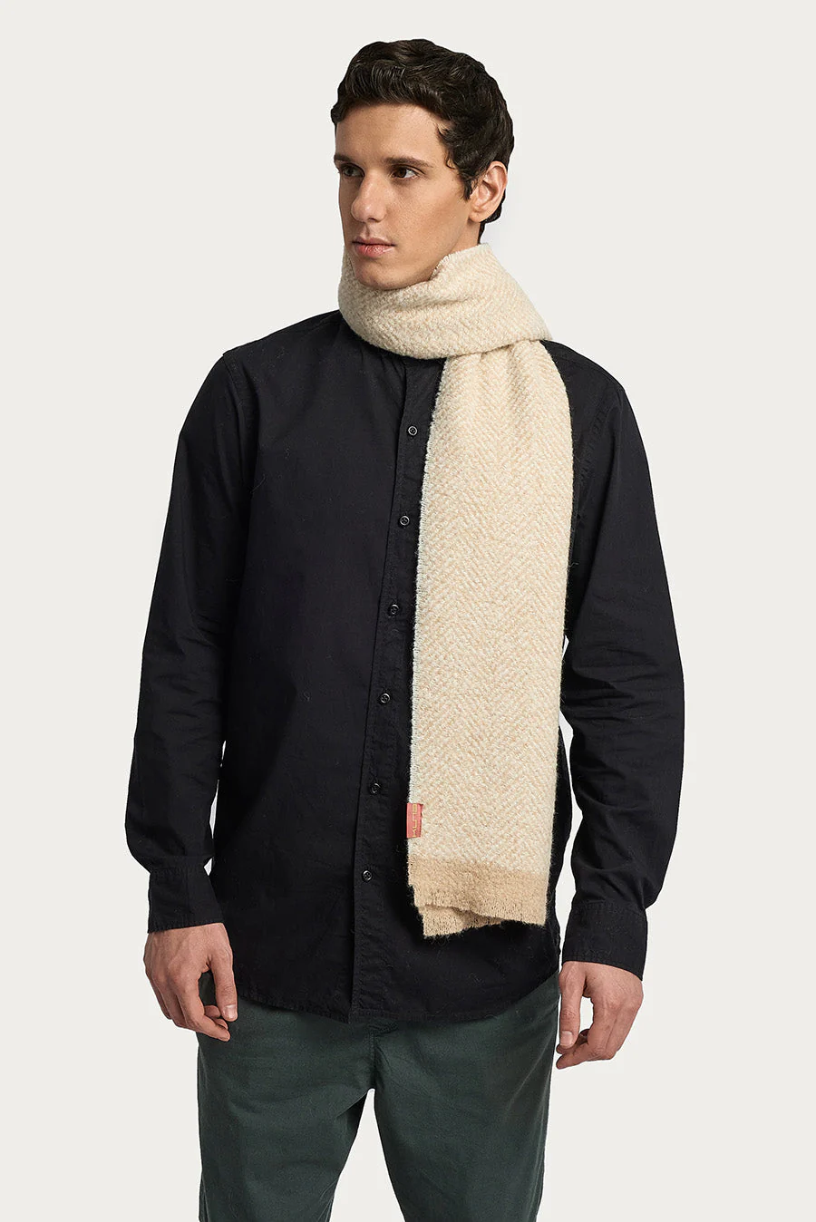Wenn Scarf Baby Alpaca & Wool Color Beige - Image 4