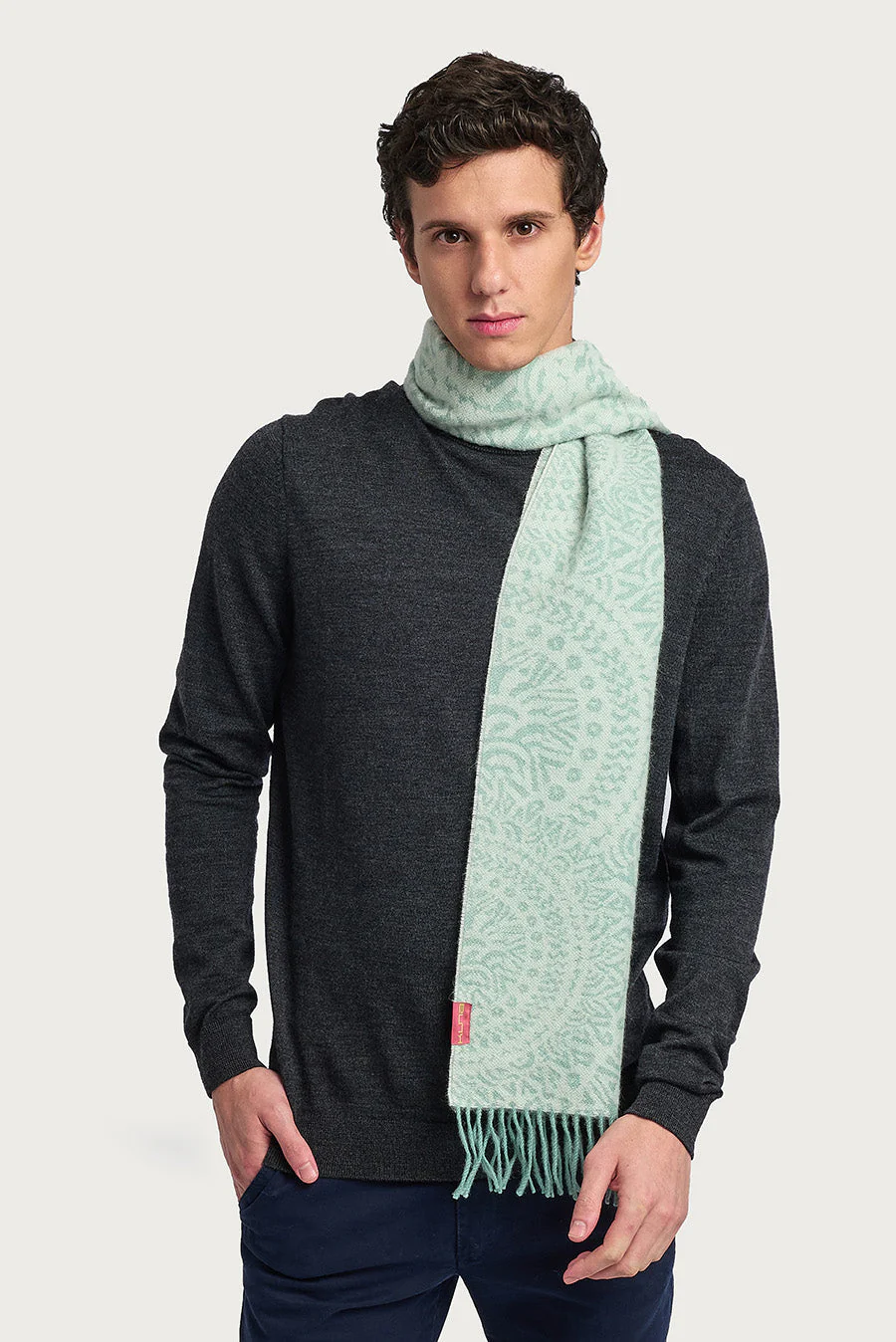Wine Scarf Baby Alpaca Color Verde & Agua - Image 4