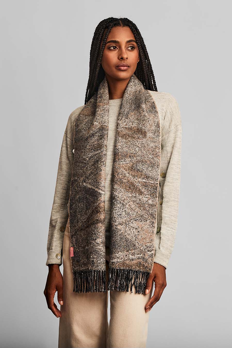 With Scarf Baby Alpaca Color Neutrales