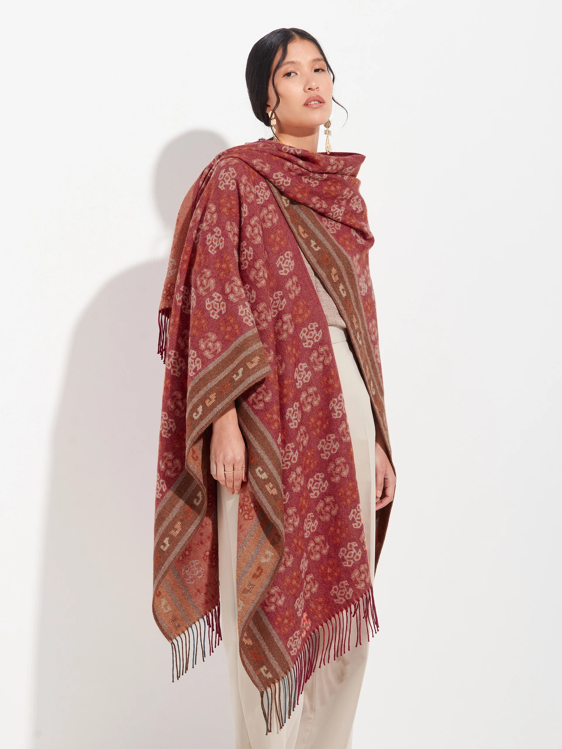 Chancay - 35 Poncho Baby Alpaca Color Orange - Image 3
