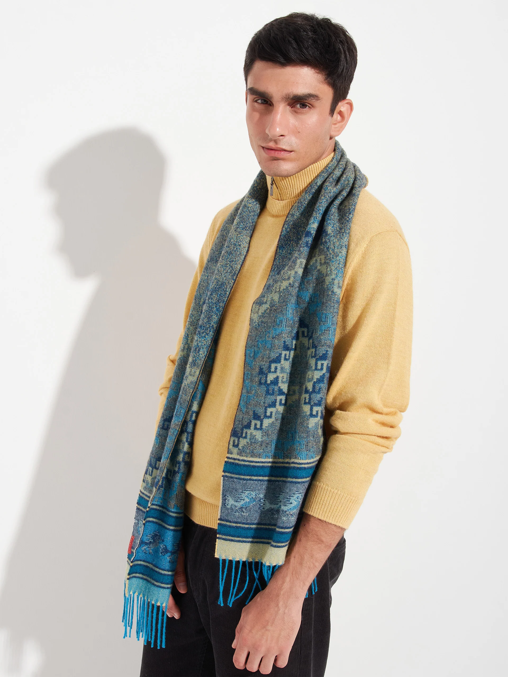 Chancay - 37 Scarf Baby Alpaca Color Blue - Image 11