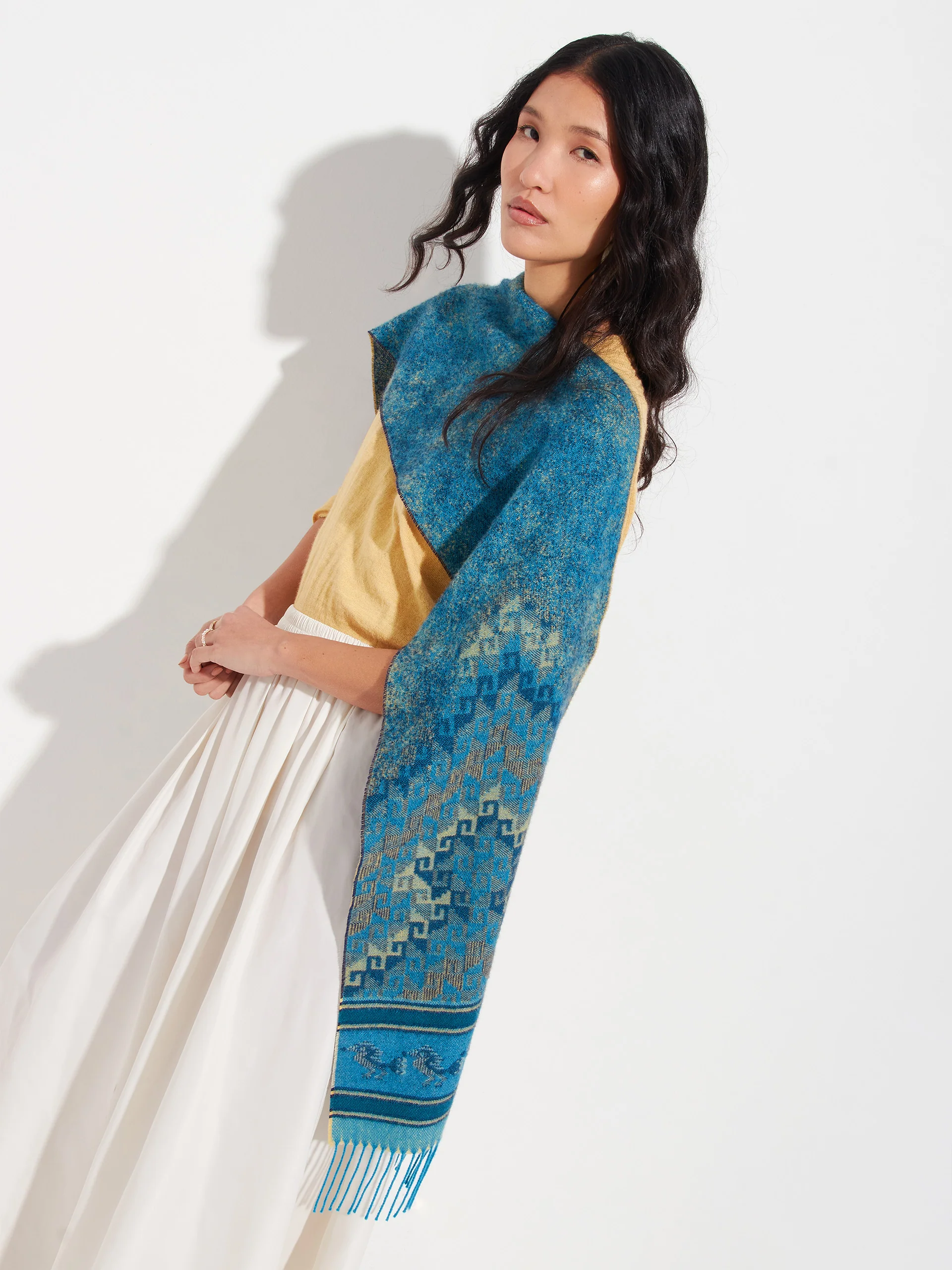 Chancay - 37 Scarf Baby Alpaca Color Blue - Image 5