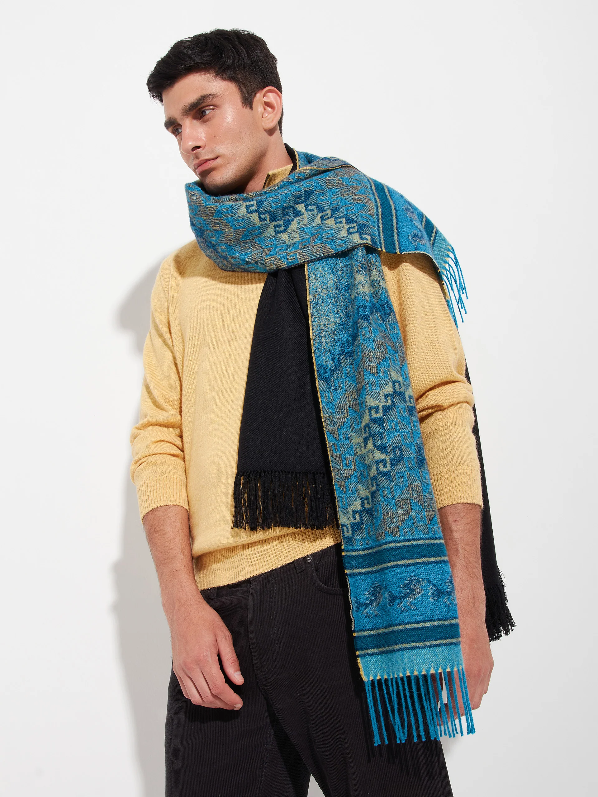 Chancay - 37 Scarf Baby Alpaca Color Blue - Image 9