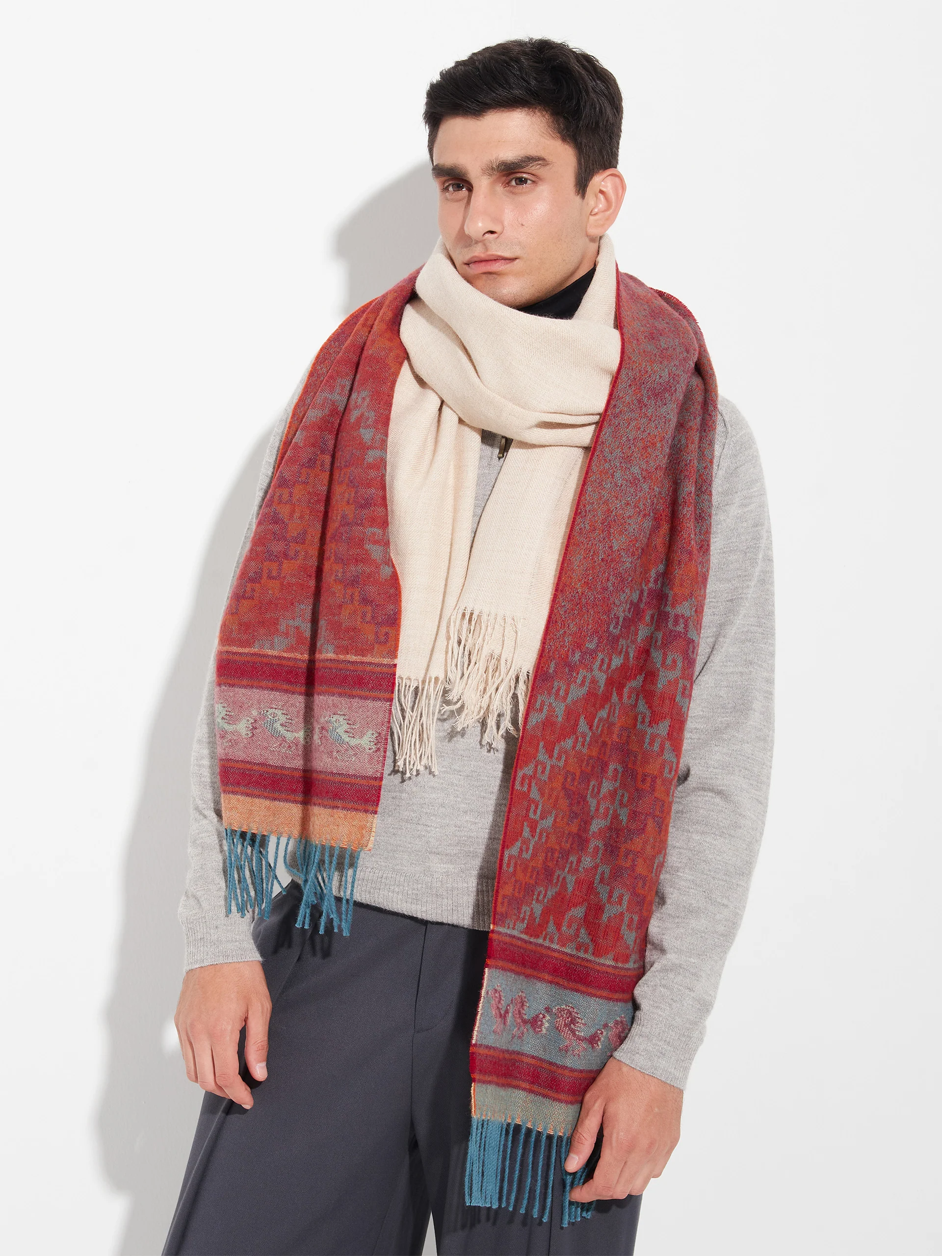Chancay - 37 Scarf Baby Alpaca Color Orange - Image 11